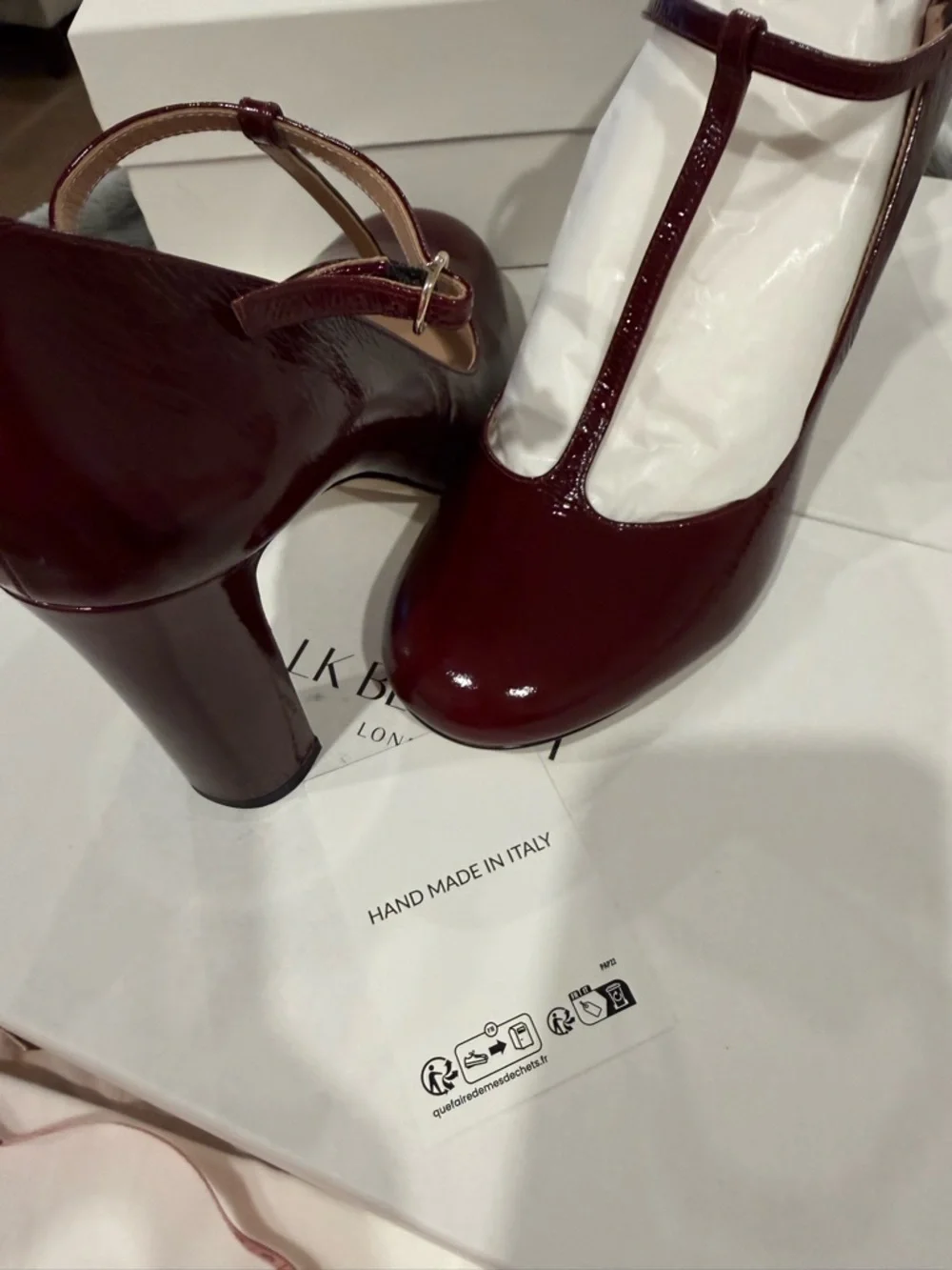 LK Bennett Burgundy Patent T‑Bar Pumps - Picture 12 of 13